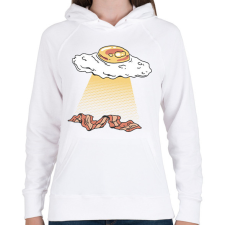 PRINTFASHION Tükörtojás ufo - Női kapucnis pulóver - Fehér női pulóver, kardigán