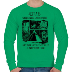 PRINTFASHION Túlélőtábor  - Férfi pulóver - Zöld