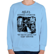 PRINTFASHION Túlélőtábor  - Gyerek pulóver - Világoskék