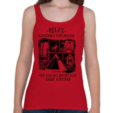 PRINTFASHION Túlélőtábor  - Női atléta - Cseresznyepiros női trikó