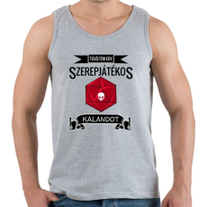 PRINTFASHION Túléltem egy Szerepjátékos Kalandot (fekete) - Férfi atléta - Sport szürke