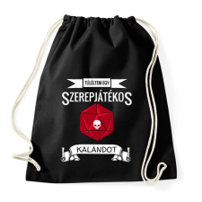 PRINTFASHION Túléltem egy Szerepjátékos Kalandot - Sportzsák, Tornazsák - Fekete tornazsák