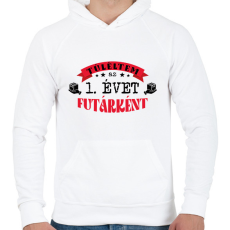 PRINTFASHION Túléltem futárként - számmal - Férfi kapucnis pulóver - Fehér