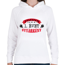 PRINTFASHION Túléltem futárként - számmal - Női kapucnis pulóver - Fehér női pulóver, kardigán