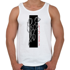 PRINTFASHION Tulipán perspective - Férfi atléta - Fehér