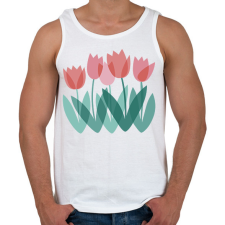 PRINTFASHION Tulipánok - Férfi atléta - Fehér atléta, trikó