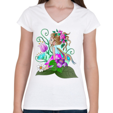 PRINTFASHION tünde1 - Női V-nyakú póló - Fehér női póló