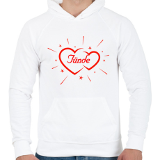 PRINTFASHION Tünde - Férfi kapucnis pulóver - Fehér