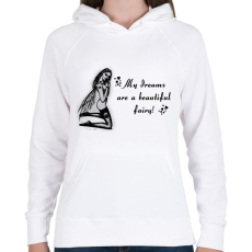 PRINTFASHION tündér3 - Női kapucnis pulóver - Fehér