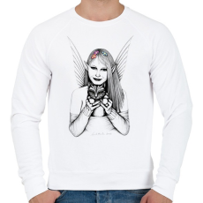 PRINTFASHION tündér és macska - Férfi pulóver - Fehér