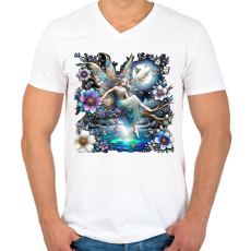 PRINTFASHION Tündér - Férfi V-nyakú póló - Fehér