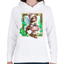 PRINTFASHION Tündér - Női kapucnis pulóver - Fehér női pulóver, kardigán