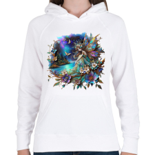 PRINTFASHION Tündér - Női kapucnis pulóver - Fehér női pulóver, kardigán
