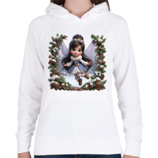 PRINTFASHION Tündérlány - Női kapucnis pulóver - Fehér női pulóver, kardigán