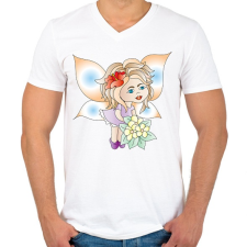 PRINTFASHION Tündibündi - Férfi V-nyakú póló - Fehér férfi póló