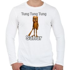 PRINTFASHION Tung Tung Tung Sahur - Férfi hosszú ujjú póló - Fehér férfi póló