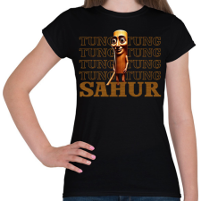 PRINTFASHION Tung tung tung sahur - Női póló - Fekete női póló