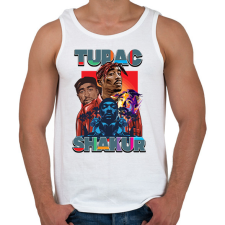 PRINTFASHION Tupac - Férfi atléta - Fehér női trikó