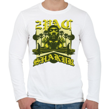 PRINTFASHION Tupac - Férfi hosszú ujjú póló - Fehér férfi póló