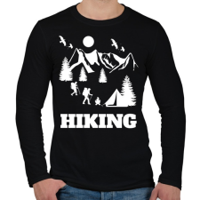 PRINTFASHION túrázás - Férfi hosszú ujjú póló - Fekete férfi póló