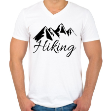 PRINTFASHION túrázás - Férfi V-nyakú póló - Fehér férfi póló