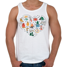 PRINTFASHION Túrázó szív - Férfi atléta - Fehér