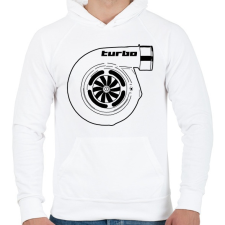 PRINTFASHION Turbo - Férfi kapucnis pulóver - Fehér férfi pulóver, kardigán
