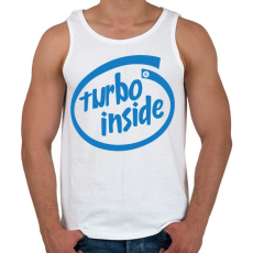 PRINTFASHION Turbo inside - Férfi atléta - Fehér