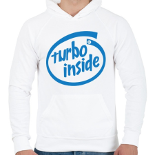 PRINTFASHION Turbo inside - Férfi kapucnis pulóver - Fehér férfi pulóver, kardigán