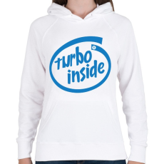 PRINTFASHION Turbo inside - Női kapucnis pulóver - Fehér