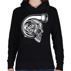 PRINTFASHION Turbó koponya - Női kapucnis pulóver - Fekete