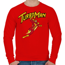 PRINTFASHION TurboMan - Férfi pulóver - Piros férfi pulóver, kardigán