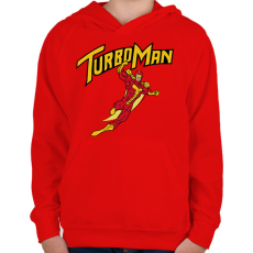 PRINTFASHION TurboMan - Gyerek kapucnis pulóver - Piros