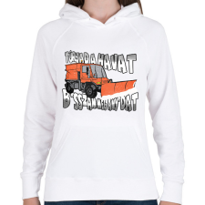 PRINTFASHION Túrjad a havat - Női kapucnis pulóver - Fehér női pulóver, kardigán