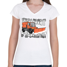 PRINTFASHION Túrjad a havat - Női V-nyakú póló - Fehér