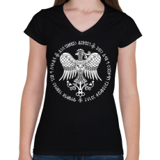 PRINTFASHION Turul - Női V-nyakú póló - Fekete