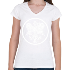 PRINTFASHION Turul szív - Női V-nyakú póló - Fehér