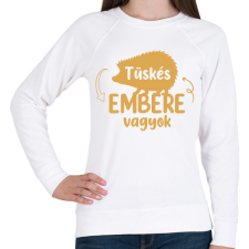 PRINTFASHION Tüskés embere vagyok - Névvel - Női pulóver - Fehér női pulóver, kardigán