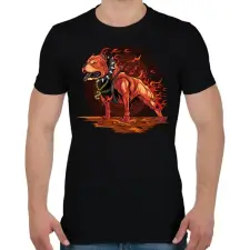 PRINTFASHION Tüzes pitbull - Férfi póló - Fekete férfi póló