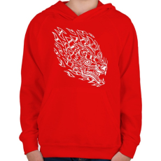 PRINTFASHION Tűzfarkas - Gyerek kapucnis pulóver - Piros