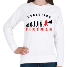 PRINTFASHION Tűzoltó evolúció - Női pulóver - Fehér női pulóver, kardigán