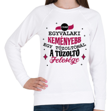 PRINTFASHION Tűzoltó felesége - Női pulóver - Fehér