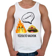 PRINTFASHION Tűzoltó - Férfi atléta - Fehér atléta, trikó