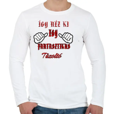 PRINTFASHION Tűzoltó - Férfi hosszú ujjú póló - Fehér férfi póló