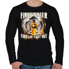 PRINTFASHION Tűzoltó - Férfi hosszú ujjú póló - Fekete