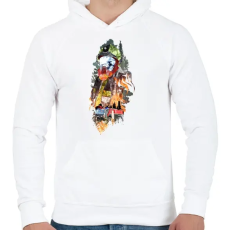 PRINTFASHION Tűzoltó - Férfi kapucnis pulóver - Fehér