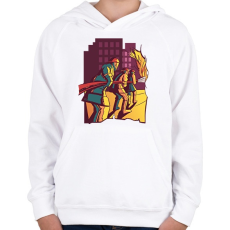 PRINTFASHION Tűzoltó - Gyerek kapucnis pulóver - Fehér