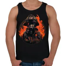 PRINTFASHION Tűzoltó - Lánglovag - Férfi atléta - Fekete atléta, trikó