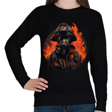 PRINTFASHION Tűzoltó - Lánglovag - Női pulóver - Fekete
