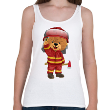 PRINTFASHION Tűzoltó maci - Női atléta - Fehér női trikó